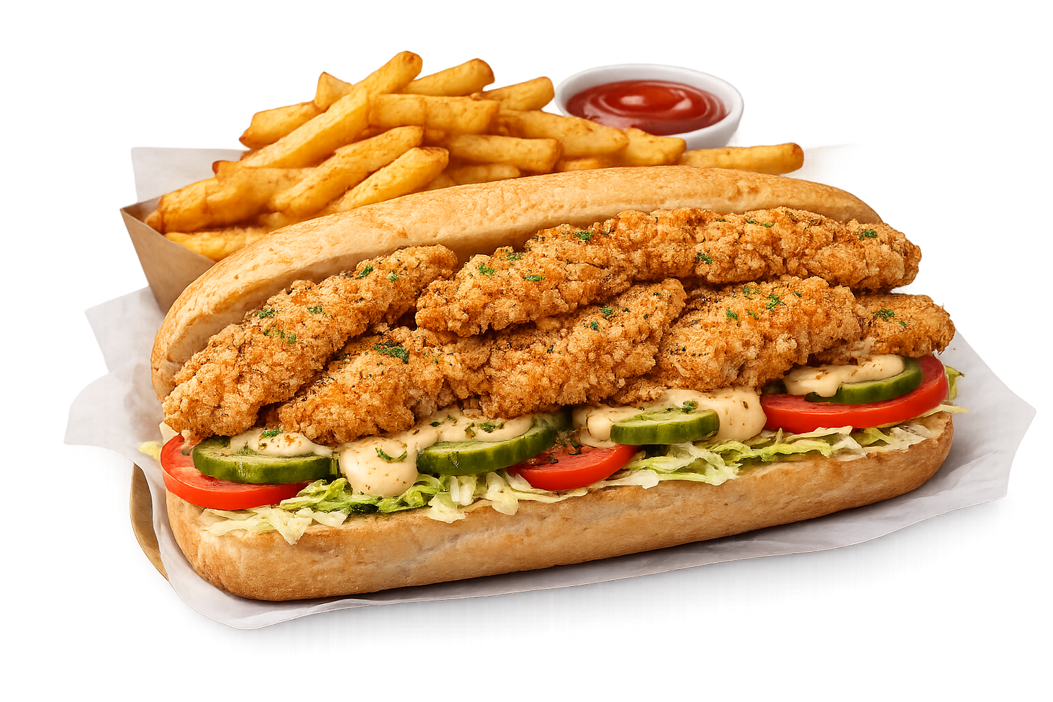 Cajun Fried Chicken Poboy